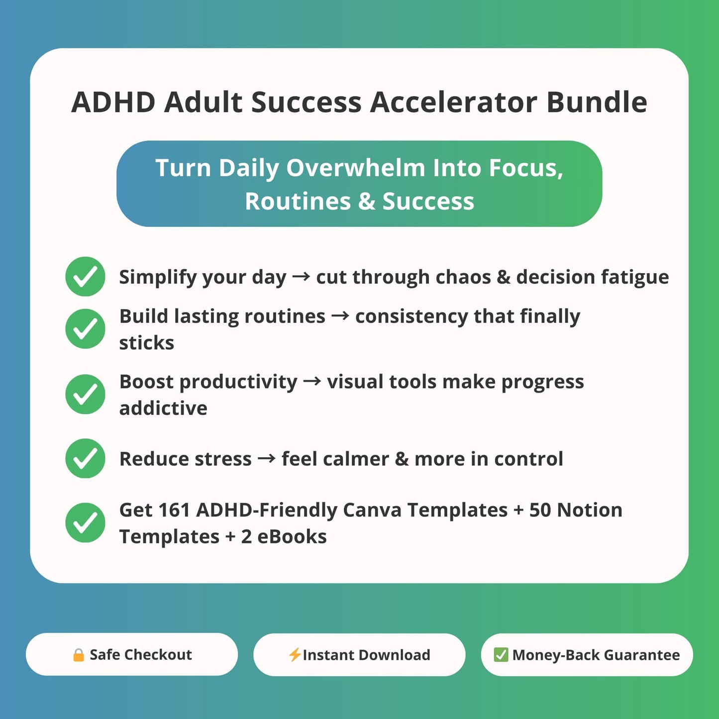 ADHD Adult Success Accelerator Bundle for ADHD focus and organization β ADHDOUT