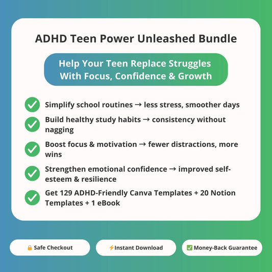 ADHD Teen Power Unleashed Bundle for ADHD focus and organization – ADHDOUT