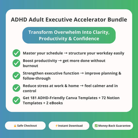 The ADHD Adult Executive Accelerator Bundle for ADHD focus and organization – ADHDOUT
