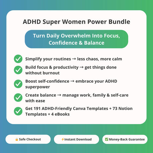 The ADHD Super Women Power Bundle for ADHD focus and organization – ADHDOUT
