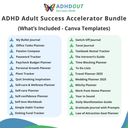 ADHD Adult Success Accelerator Bundle for ADHD focus and organization – ADHDOUT