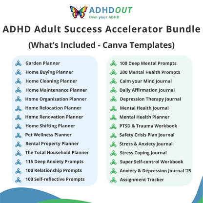 ADHD Adult Success Accelerator Bundle for ADHD focus and organization – ADHDOUT