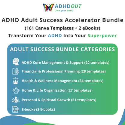 ADHD Adult Success Accelerator Bundle for ADHD focus and organization – ADHDOUT