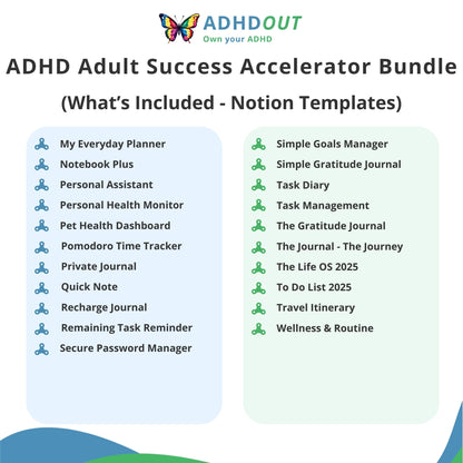 ADHD Adult Success Accelerator Bundle for ADHD focus and organization – ADHDOUT