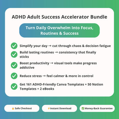 ADHD Adult Success Accelerator Bundle for ADHD focus and organization – ADHDOUT