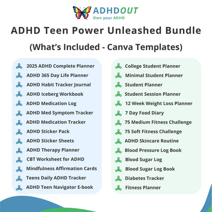 ADHD Teen Power Unleashed Bundle for ADHD focus and organization – ADHDOUT