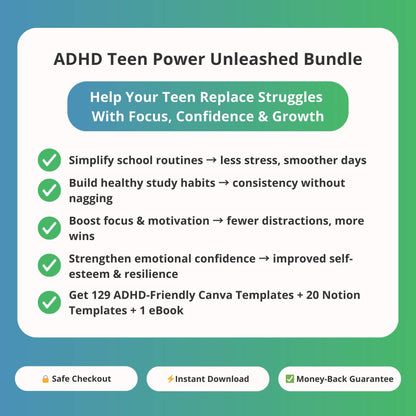 ADHD Teen Power Unleashed Bundle for ADHD focus and organization – ADHDOUT