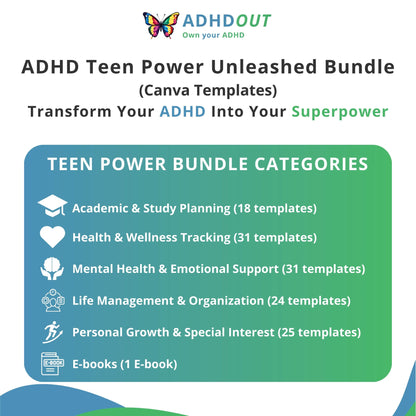 ADHD Teen Power Unleashed Bundle for ADHD focus and organization – ADHDOUT