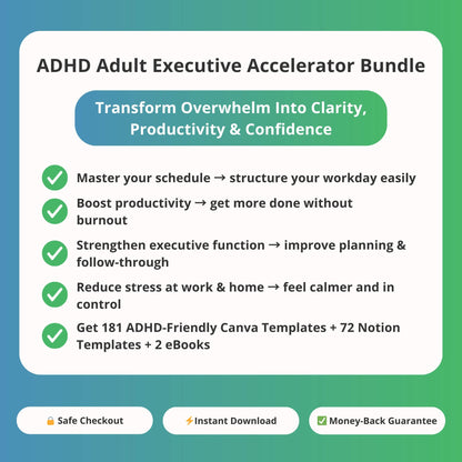 The ADHD Adult Executive Accelerator Bundle for ADHD focus and organization – ADHDOUT