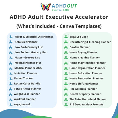 The ADHD Adult Executive Accelerator Bundle for ADHD focus and organization – ADHDOUT