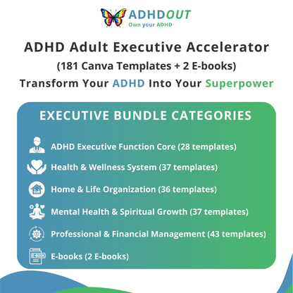 The ADHD Adult Executive Accelerator Bundle for ADHD focus and organization – ADHDOUT
