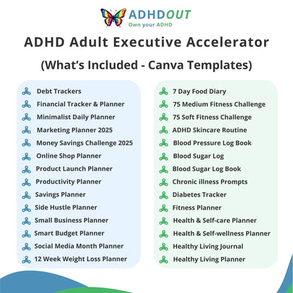 The ADHD Adult Executive Accelerator Bundle for ADHD focus and organization – ADHDOUT