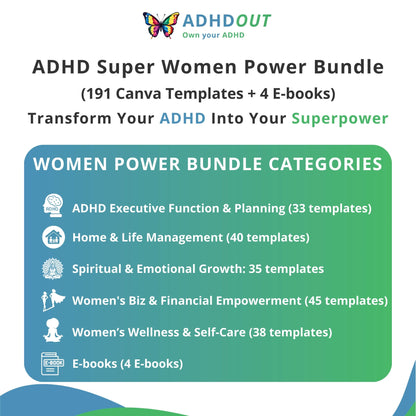 The ADHD Super Women Power Bundle for ADHD focus and organization – ADHDOUT