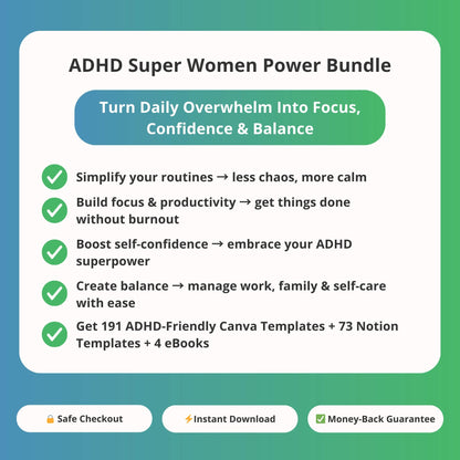 The ADHD Super Women Power Bundle for ADHD focus and organization – ADHDOUT