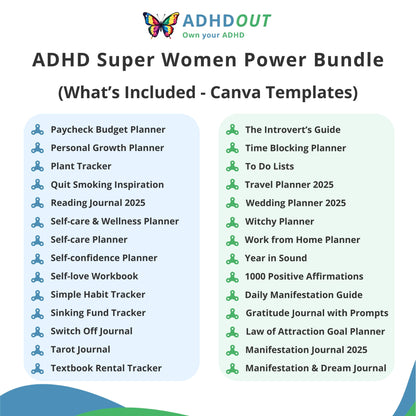 The ADHD Super Women Power Bundle for ADHD focus and organization – ADHDOUT
